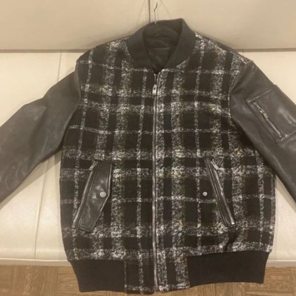 DROMe Bomber jacket coat leather accent size m made in Italy - Picture 1 of 1